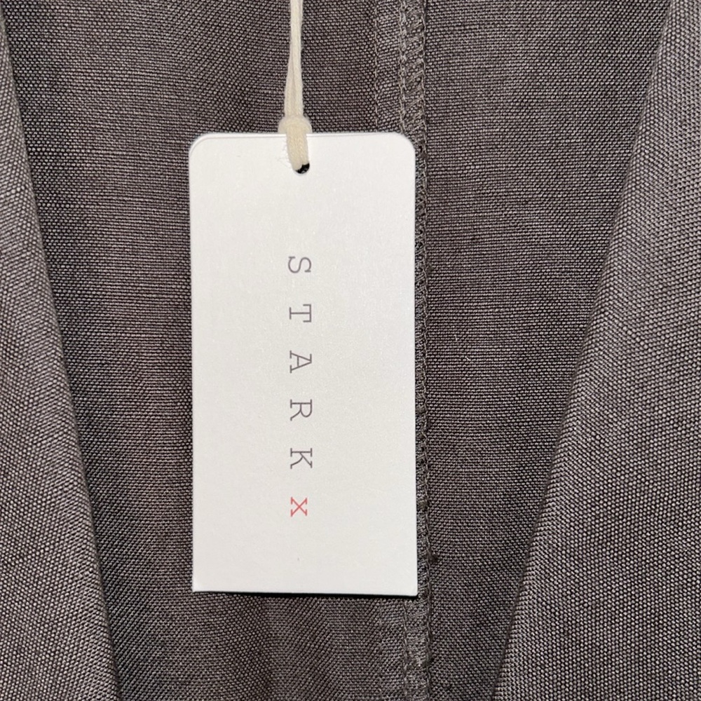 NWT STARK-X Oversized Utility Trench Coat Ash Grey Linen Blend Maxi Luxury $399 - Picture 9 of 11
